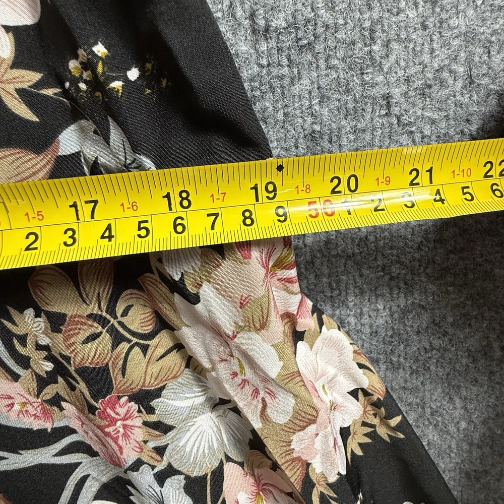 Plus Size 4X Black Floral Maxi Dress Pink Ruffle Shrug Shawl Cardigan Set - Picture 9 of 16